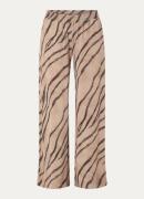 Claudia Sträter High waist wide fit pantalon met steekzakken