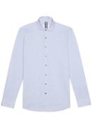 Profuomo Knitted relax fit overhemd met cut away kraag