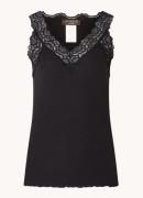 Rosemunde Tanktop met kant en structuur