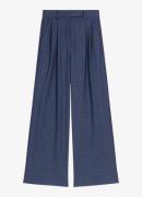 Maje Mid waist wide fit pantalon met streepprint