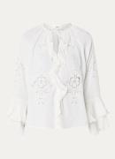 ba&sh Omar tuniek met broderie en trompetmouwen