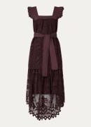 Farm Rio Pineapple Guipure midi jurk van kant met strikceintuur