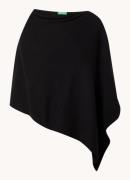 Benetton Fijngebreide cape in wolblend