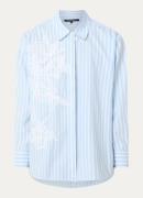 French Connection Cambria blouse met streepprint en bloemborduring