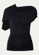 Laagam Aeris asymmetrische top plooidetail