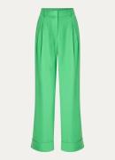 Claudia Sträter High waist wide fit pantalon met steekzakken