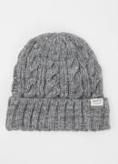 Barts Kaen ribgebreide muts met gemêleerd dessin