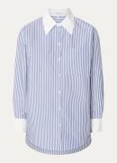 L.K.Bennett Tally blouse met streepprint en borstzak