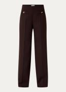 Sandro High waist wide fit pantalon in scheerwolblend