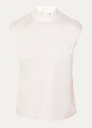 BOSS Bidriz top in zijdeblend met opstaande kraag