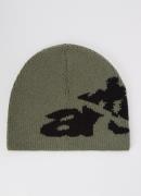 Arte Antwerp Muts in wolblend met ingebreid logo