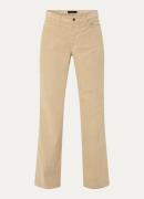 Claudia Sträter Wendy high waist wide fit broek van fluweel met steekz...