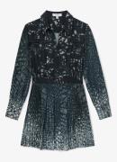Reiss Ali mini tuniekjurk met slangenprint en plooien
