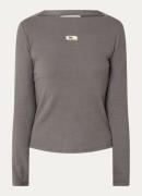 Laagam Emory ribgebreide longsleeve met logo