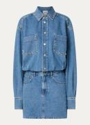 Essentiel Antwerp Ilene mini denim jurk met imitatieparels
