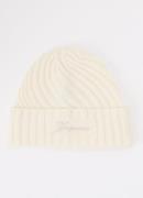 Jacquemus Tourni ribgebreide muts in kasjmier wolblend met logo