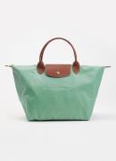 Longchamp Le Pliage Original handtas M met leren details