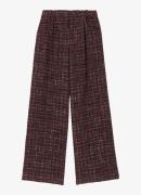 Maje High waist wide fit pantalon met tweed-look