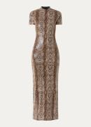 NIKKIE Livorno maxi jurk met slangenprint en pailletten