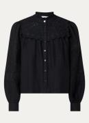 Fabienne Chapot Dea blouse in linnenblend met broderie