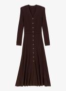 Maje Fijngebreide midi jurk in wolblend