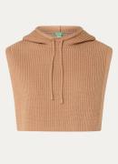 Benetton Grofgebreide cape met capuchon