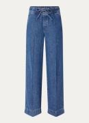 Claudia Sträter High waist wide fit pantalon van chambray met steekzak...