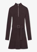 Reiss Vienna ribgebreide mini jurk met ceintuur