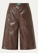 Benetton High waist wide fit korte broek van imitatieleer