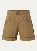 IRO Hano high waist straight fit korte broek met steekzakken