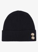 Reiss Bianca ribgebreide muts met knoop detail