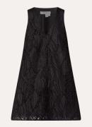 Selected Sabine mini jurk met details van mesh en V-hals