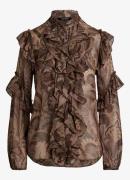 Ralph Lauren Blouse met paisley print en ruches