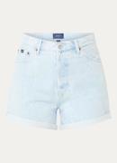 Denham Rini high waist straight fit korte broek van denim met lichte w...