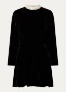 Sandro Mini jurk van fluweel met imitatieparels en strass