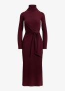 Ralph Lauren FIjngebriede midi jurk met col en strikdetail