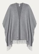 Fraas Poncho van scheerwol met franjes