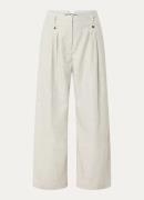 MUNTHE Robbie high waist wide fit pantalon met gemêleerd dessin