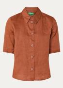 Benetton Blouse van linnen met halflange mouw