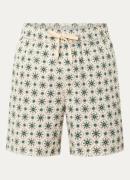 Les Deux Otto straight fit korte broek van katoen met print