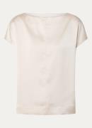 OPUS Festiva top van satijn met siernaad