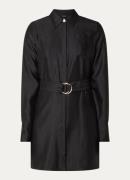 NIKKIE Ohino mini blousejurk met ceintuur en borstzak