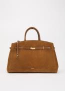 DeMellier The Hudson handtas van suède met afneembare schouderriem