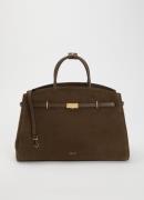 DeMellier The Hudson handtas van suède met afneembare schouderriem