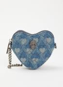 Kurt Geiger Micro Heart crossbodytas van denim met strass