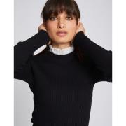 Pull fine maille manches longues col montant