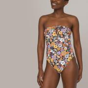 Maillot de bain 1 pièce bustier, imprimé fleurs