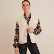 Cardigan col rond, en fine maille, sans manches