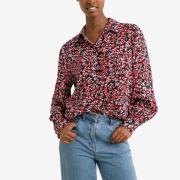 Blouse  fleurie, col V