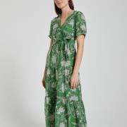 Robe longue imprimée col croisé